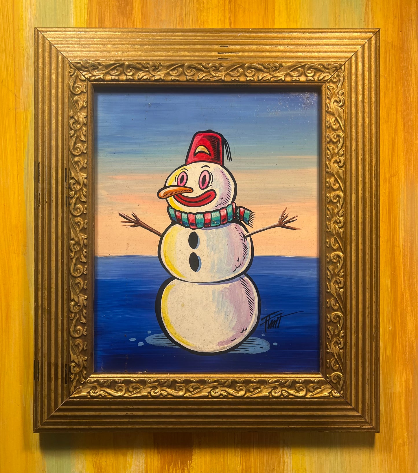 Flint Fez Snowman 12” x 14”