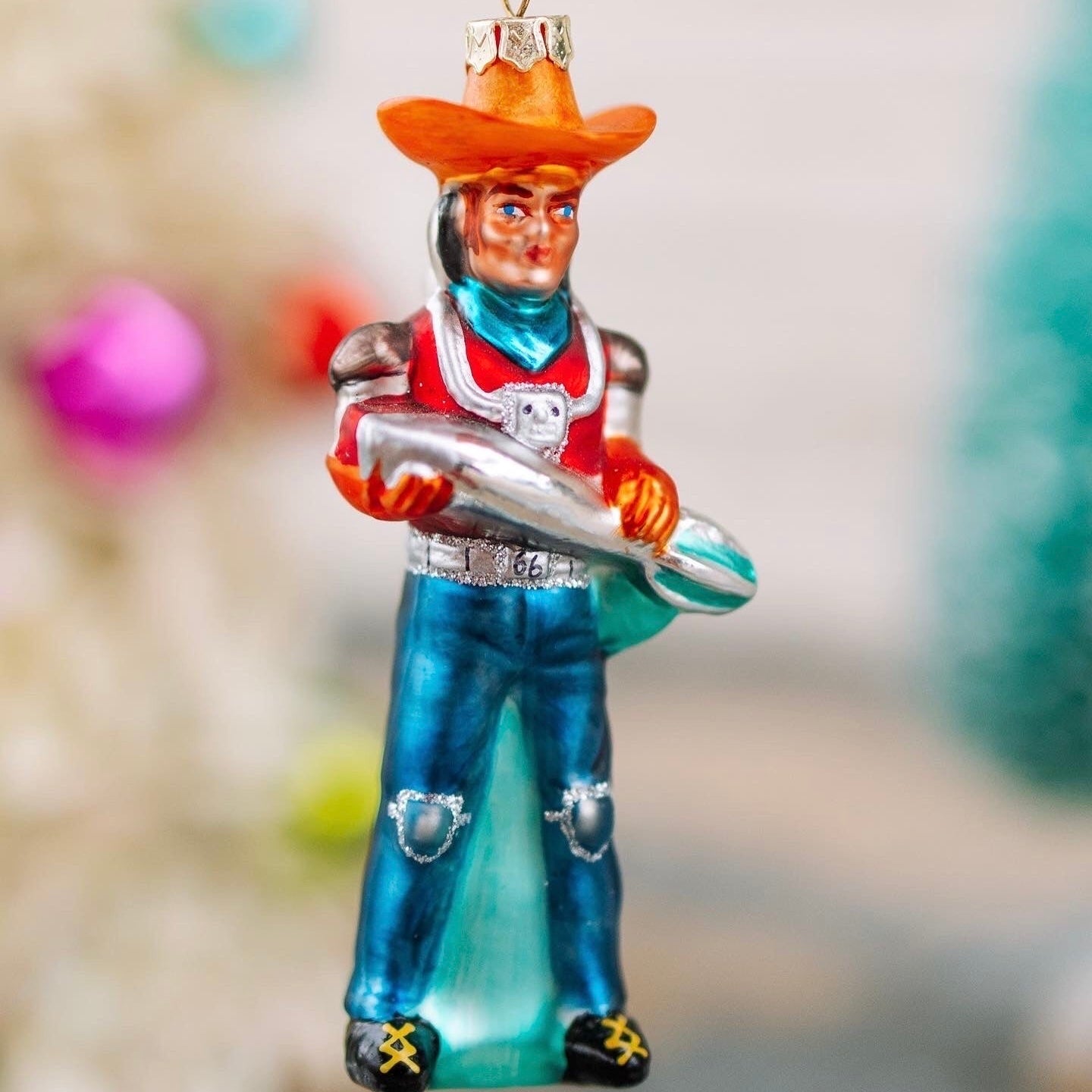 Buck Atom Blown Glass Ornament