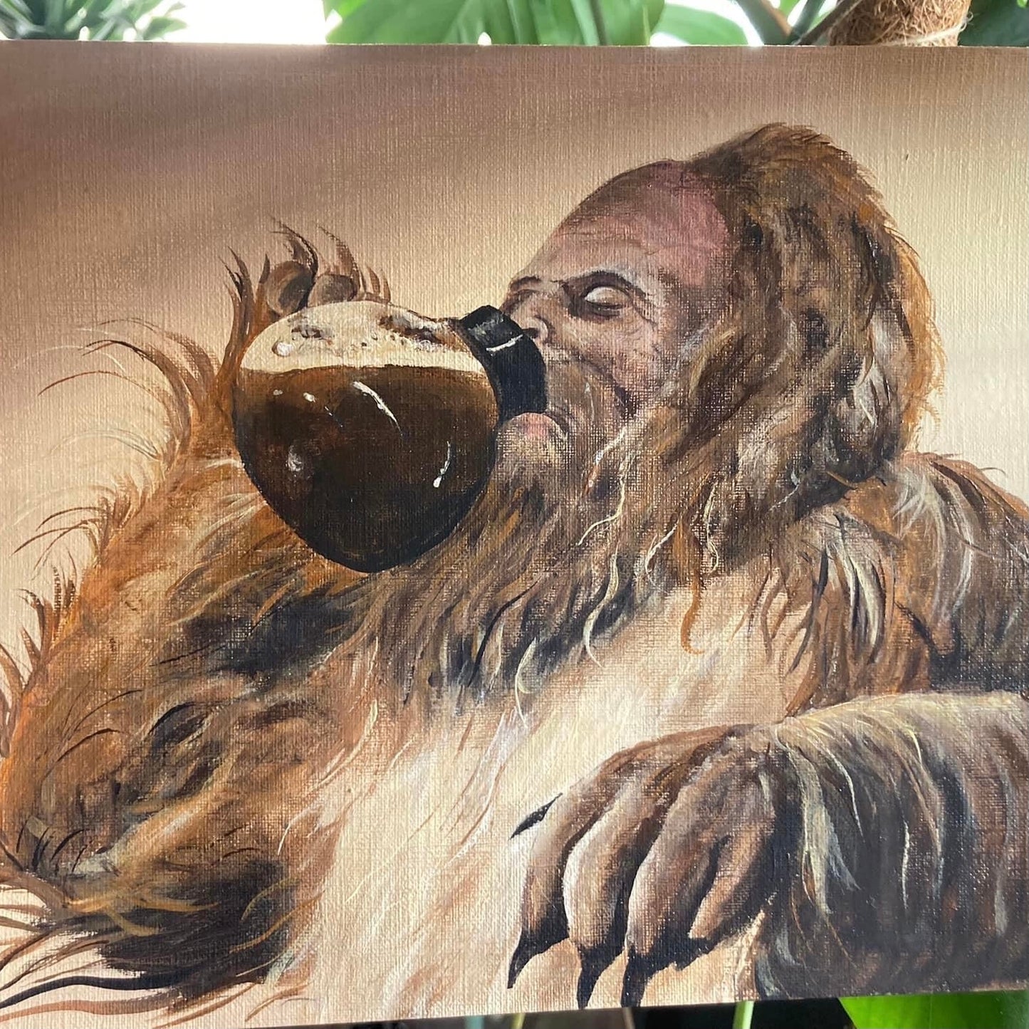 Bigfoot Drinking Coffee