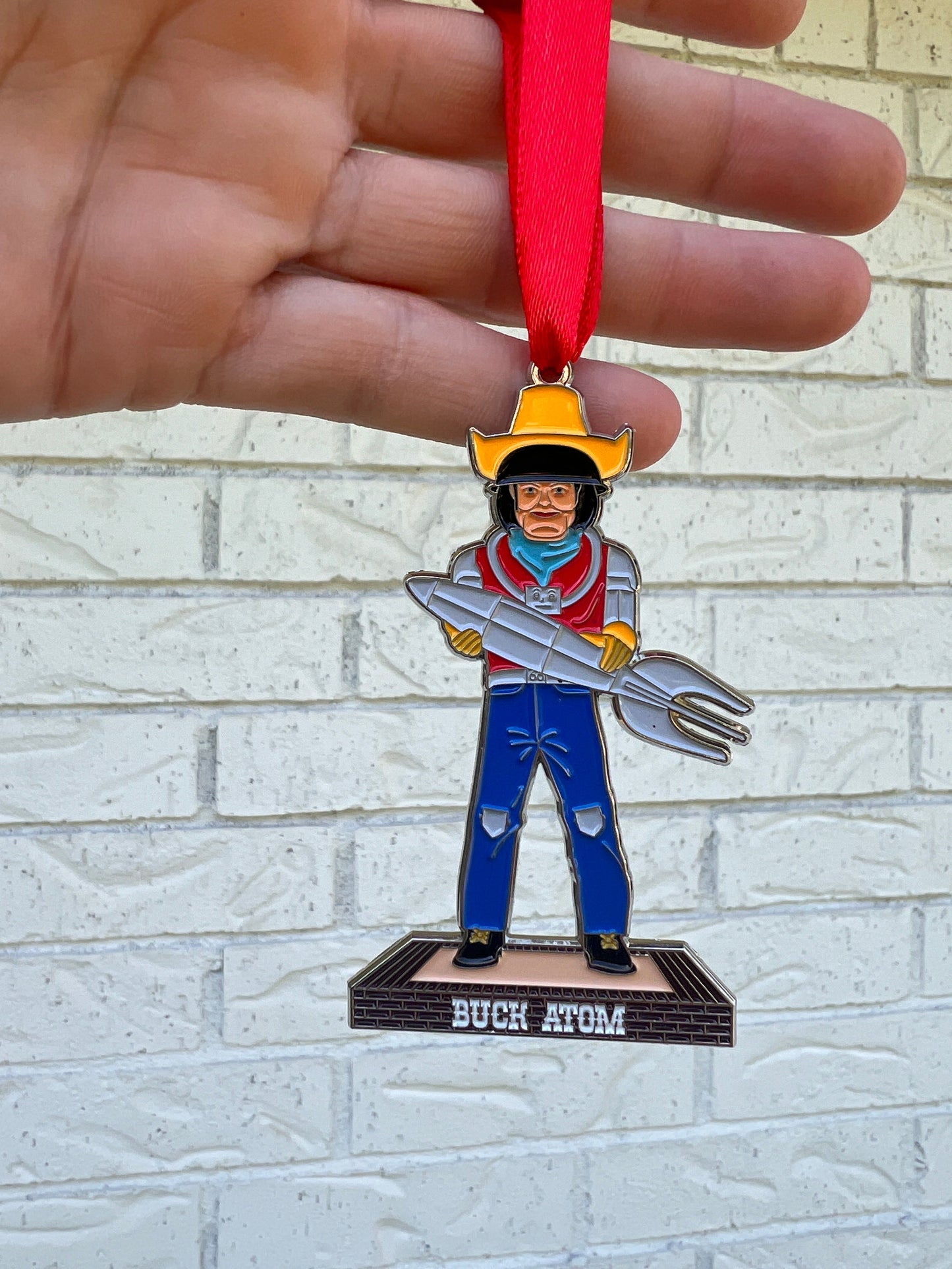 Buck Atom Enamel Ornament