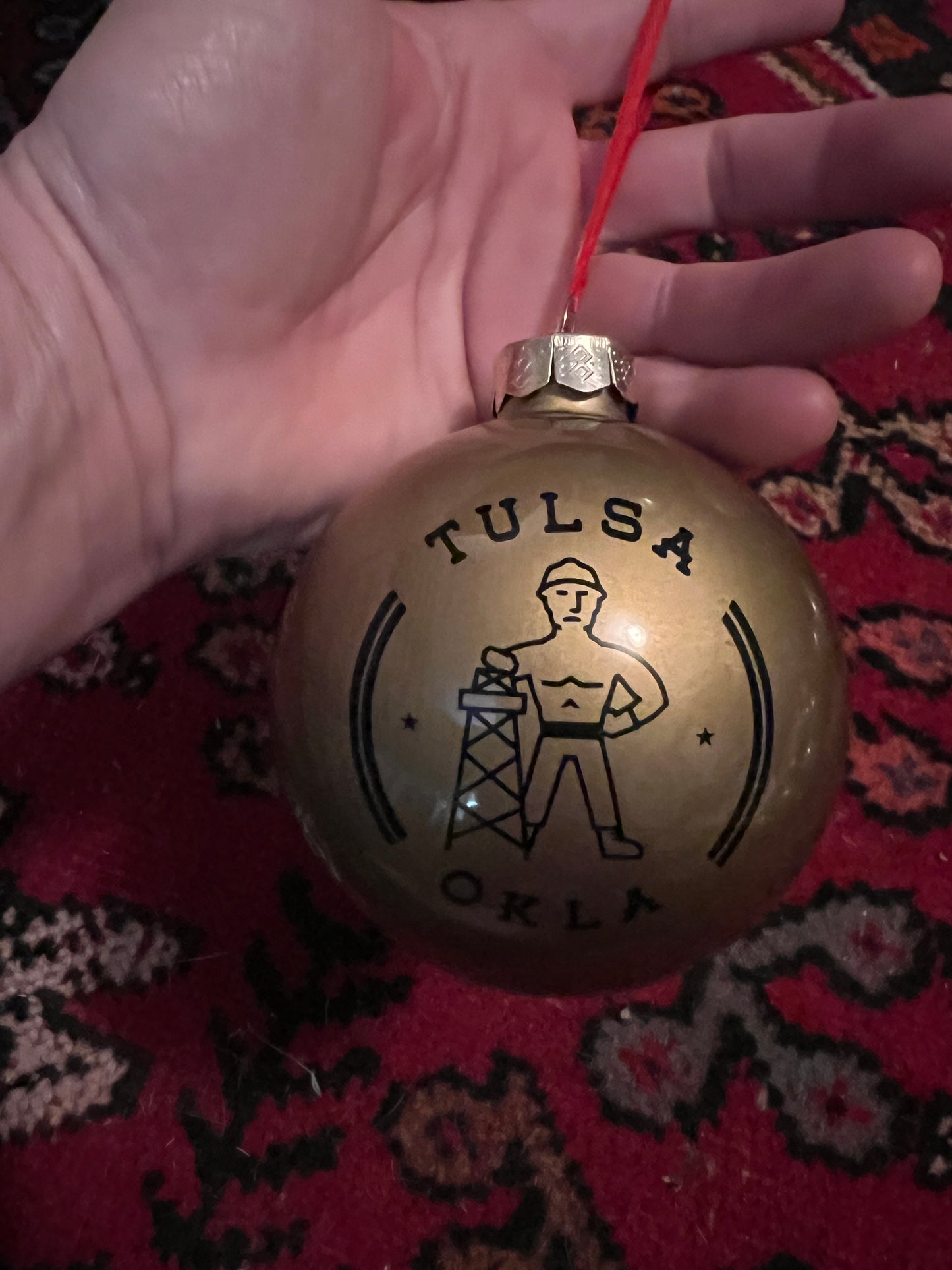 Golden Driller Glass Ball Ornament