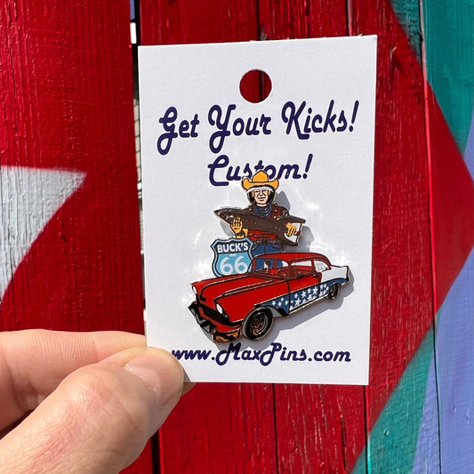 Buck Atom and Chevy Metal Lapel Pin