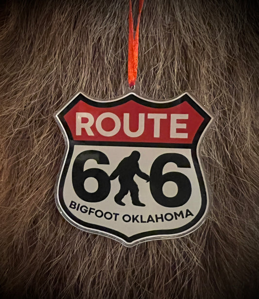 Route 66 Bigfoot Oklahoma Acrylic Ornament