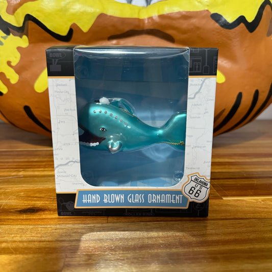 Blue Whale Blown Glass Ornament