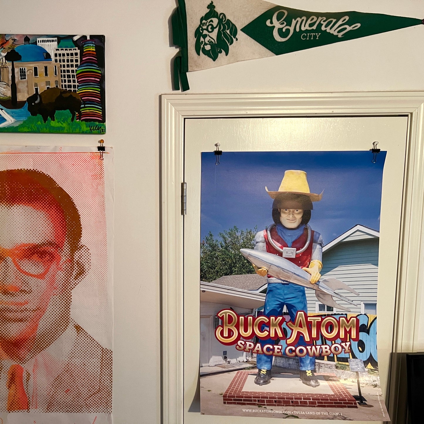 Buck Atoms Cosmic Cowboy Land of the Giants Souvenir Poster