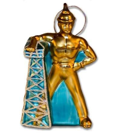 Golden Driller Blown Glass Ornament