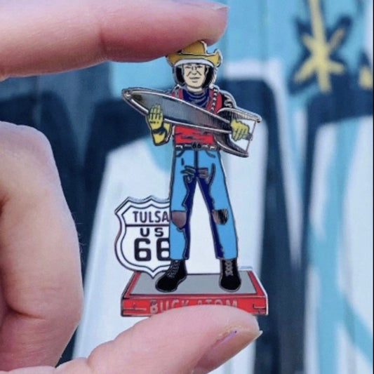 Buck Atom Lapel Pin