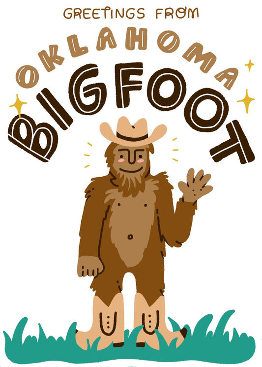 Greetings from Oklahoma Bigfoot Card